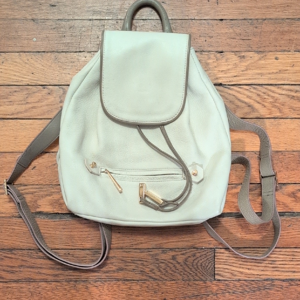 Halston Heritage Cream and Tan Backpack